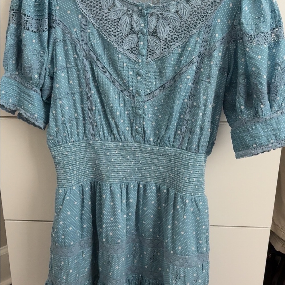 Blue Lace Detail Dress